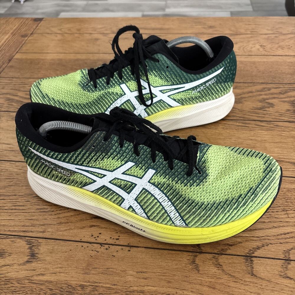 ASICS Magic Speed Men's Running Shoes US 12 Green FF Blast+ Lace Up Athletic